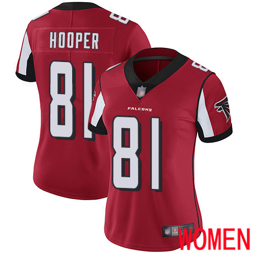Atlanta Falcons Limited Red Women Austin Hooper Home Jersey NFL Football #81 Vapor Untouchable->women nfl jersey->Women Jersey